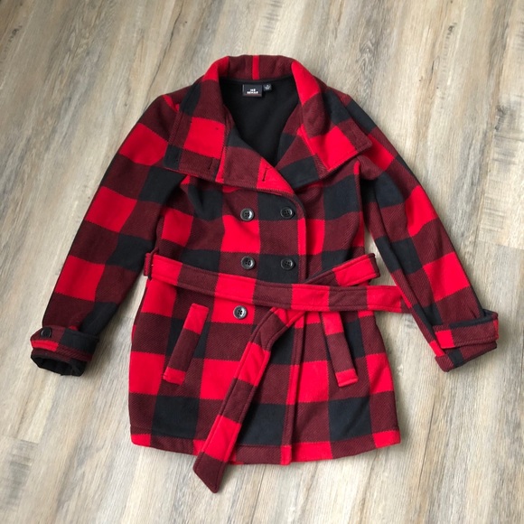 Buffalo Plaid Pea Coat - Picture 1 of 1